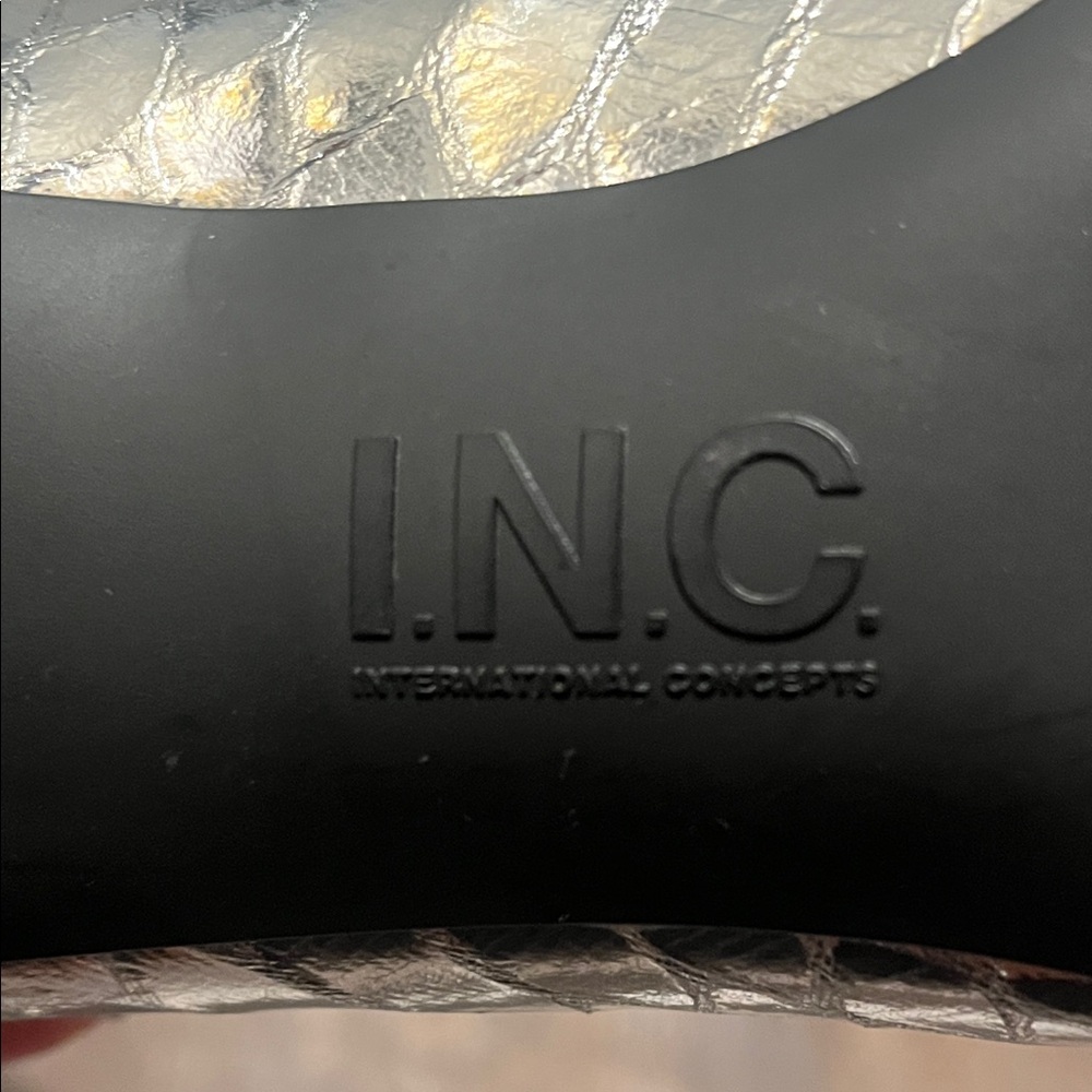 INC International Concepts Metallic Snakeskin Heeled Boots - Picture 6 of 15